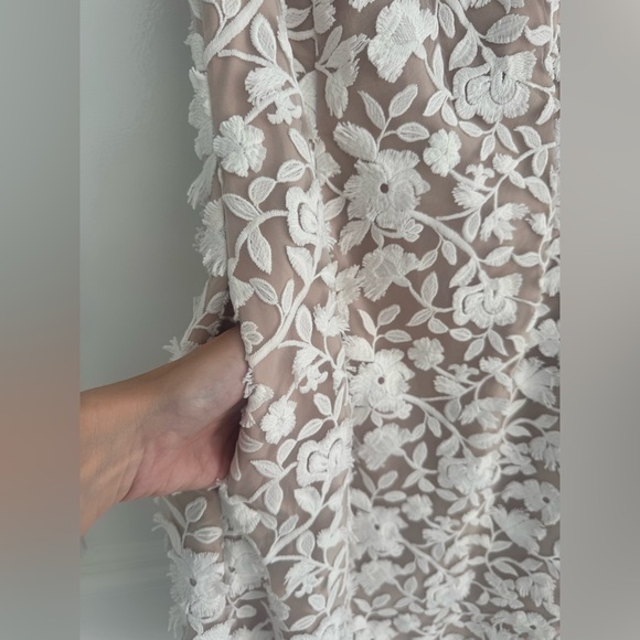 Aidan Mattox  Women White Flower Lace Sleeveless Mini  Dress Size US 6 | EU 38 - Picture 7 of 14